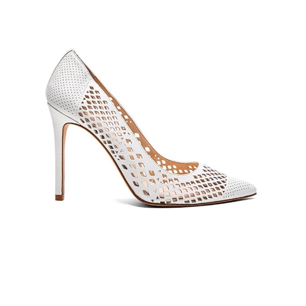Vince Camuto Nico White Leather Pumps Heels sz 8